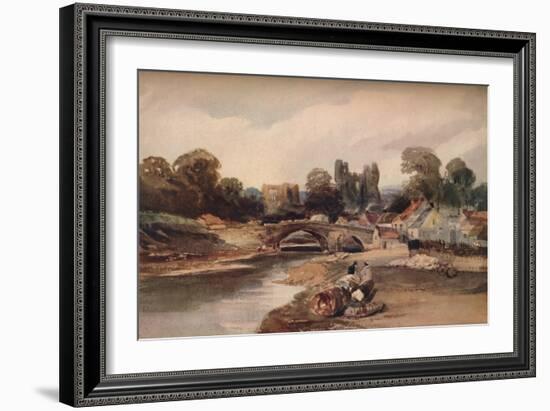 'A Village on a River, with Bridge and Ruins', c1824-Peter De Wint-Framed Giclee Print