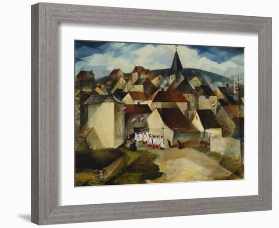 A Village Procession, France, C.1923-Christopher Richard Wynne Nevinson-Framed Giclee Print