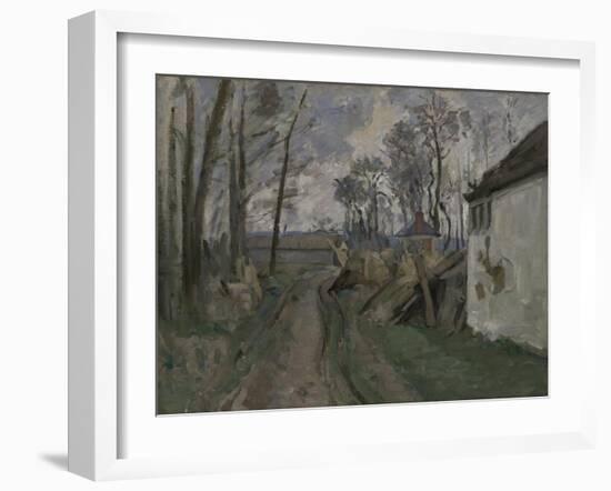 A Village Road Near Auvers, 1872-73-Paul Cézanne-Framed Giclee Print