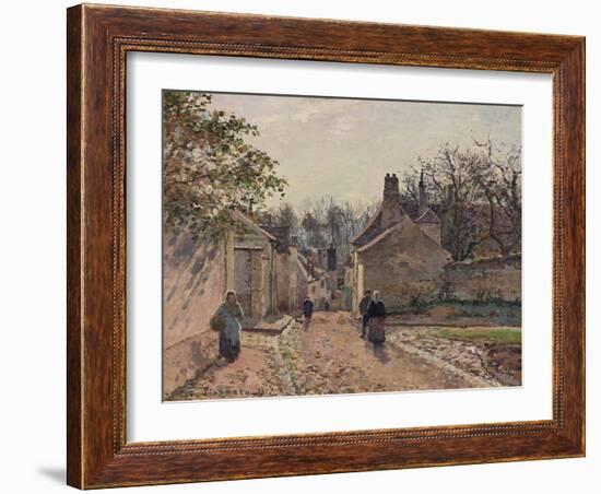 A Village Street, Louveciennes, 1871-Camille Pissarro-Framed Giclee Print