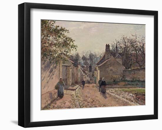 A Village Street, Louveciennes, 1871-Camille Pissarro-Framed Giclee Print