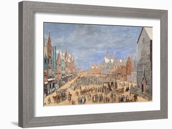 A Village Street with an Inn in Spring-Jan Brueghel the Elder-Framed Giclee Print