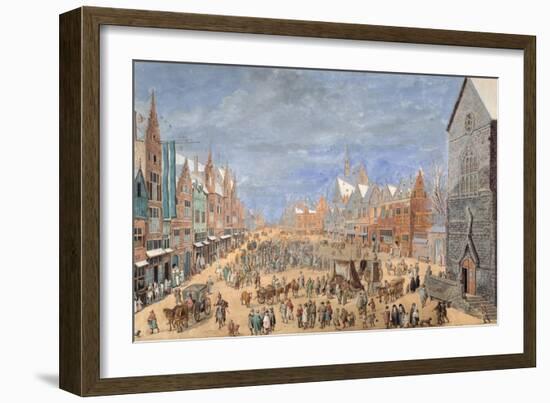 A Village Street with an Inn in Spring-Jan Brueghel the Elder-Framed Giclee Print