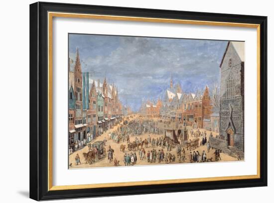 A Village Street with an Inn in Spring-Jan Brueghel the Elder-Framed Giclee Print