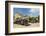 A Vintage Steam Train in a Restoration Yard with Dome of Former Parliament Building in Background-Sean Cooper-Framed Photographic Print