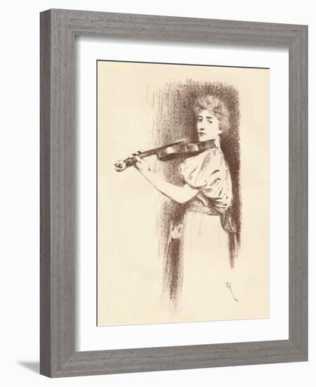 A Violinist, C1898-Fernand Khnopff-Framed Giclee Print