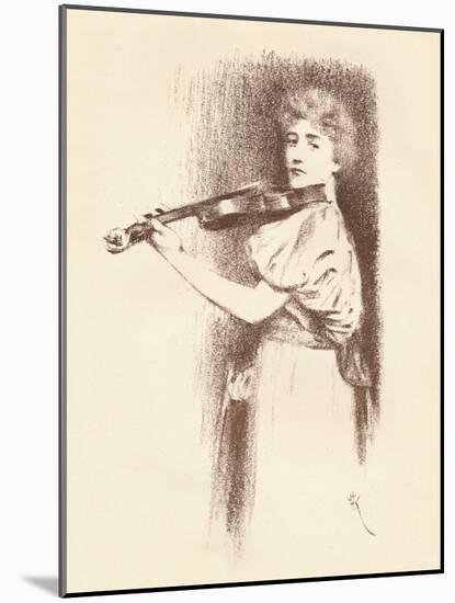 A Violinist, C1898-Fernand Khnopff-Mounted Giclee Print