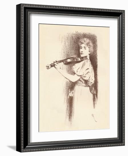 A Violinist, C1898-Fernand Khnopff-Framed Giclee Print