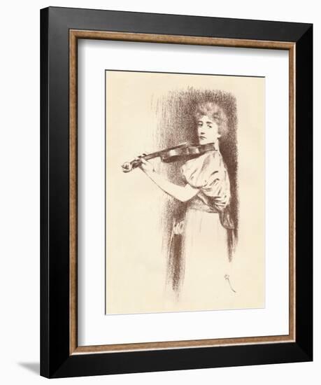 A Violinist, C1898-Fernand Khnopff-Framed Giclee Print