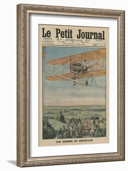 A Virtuous Maiden on an Airplane, Front Cover Illustration from 'Le Petit Journal'-French-Framed Giclee Print