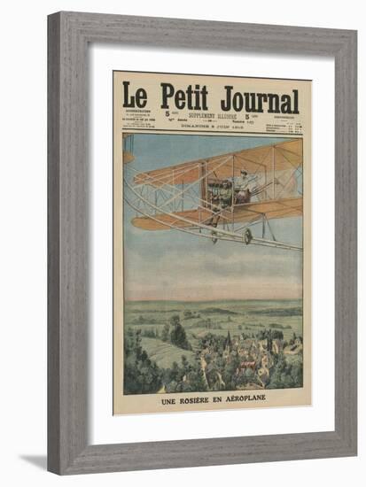 A Virtuous Maiden on an Airplane, Front Cover Illustration from 'Le Petit Journal'-French-Framed Giclee Print