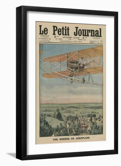 A Virtuous Maiden on an Airplane, Front Cover Illustration from 'Le Petit Journal'-French-Framed Giclee Print