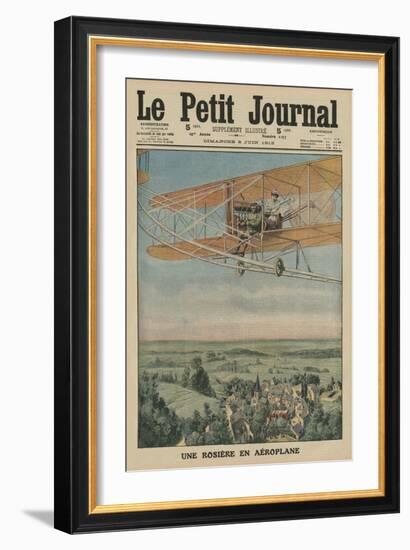 A Virtuous Maiden on an Airplane, Front Cover Illustration from 'Le Petit Journal'-French-Framed Giclee Print