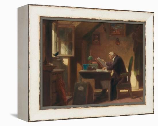 A Visit, about 1850-Carl Spitzweg-Framed Premier Image Canvas