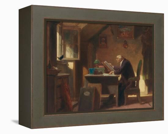 A Visit, about 1850-Carl Spitzweg-Framed Premier Image Canvas