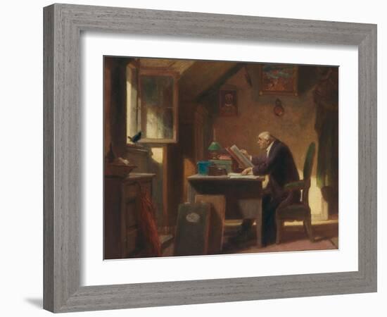 A Visit, about 1850-Carl Spitzweg-Framed Giclee Print