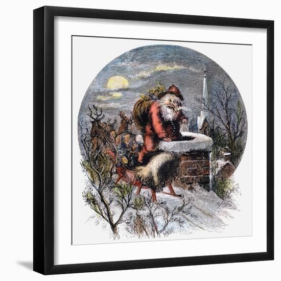 A Visit From St Nicholas-Thomas Nast-Framed Premium Giclee Print