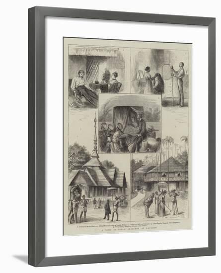 A Visit to India, Sketches at Rangoon-null-Framed Giclee Print