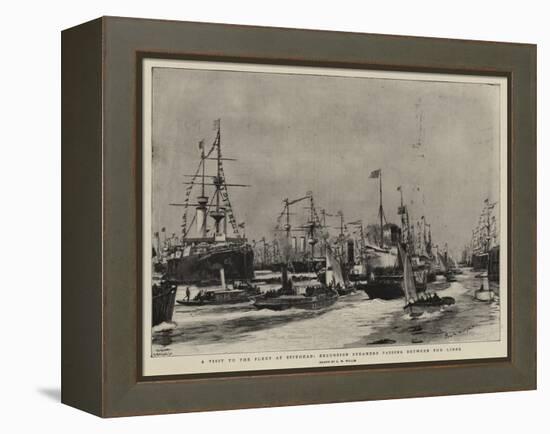 A Visit to the Fleet at Spithead, Excursion Steamers Passing Between the Lines-Charles William Wyllie-Framed Premier Image Canvas