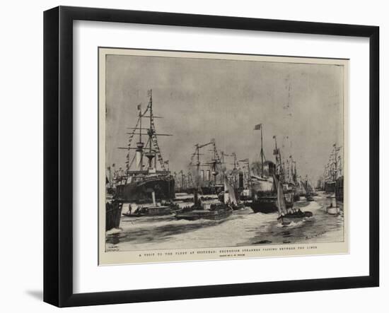 A Visit to the Fleet at Spithead, Excursion Steamers Passing Between the Lines-Charles William Wyllie-Framed Giclee Print