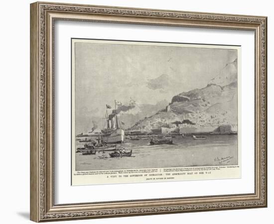 A Visit to the Governor of Gibraltar, the Admiralty Boat on Her Way-Eduardo de Martino-Framed Giclee Print