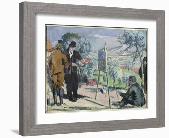 A Visit to the House of Cezanne in Aix, 1906-Maurice Denis-Framed Giclee Print