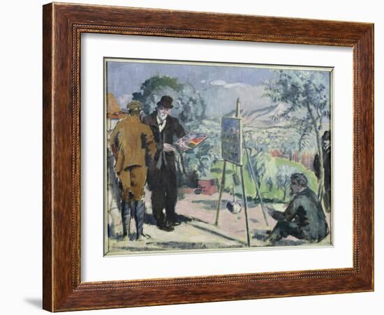 A Visit to the House of Cezanne in Aix, 1906-Maurice Denis-Framed Giclee Print