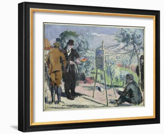 A Visit to the House of Cezanne in Aix, 1906-Maurice Denis-Framed Giclee Print