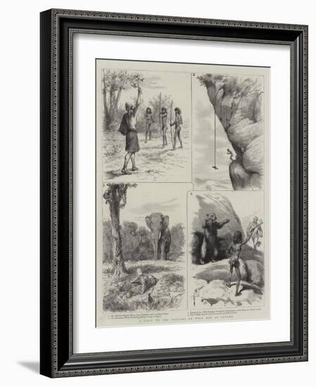 A Visit to the Veddahs or Wild Men of Ceylon-null-Framed Giclee Print