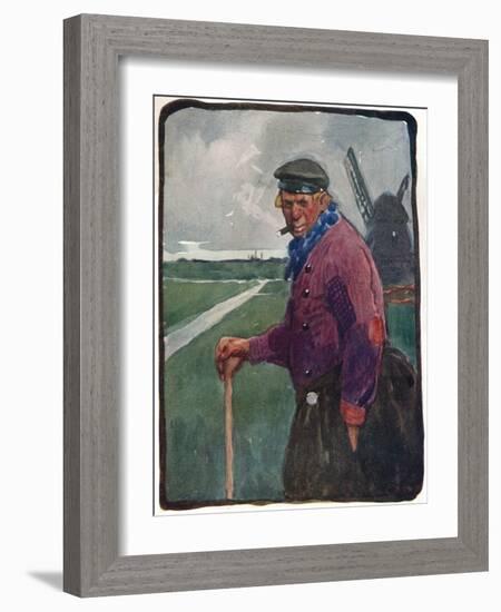 'A Volendamer', c19th century (1914-1915)-Tom Browne-Framed Giclee Print