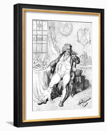 A Voluptuary under the Horrors of Digestion, 1792-James Gillray-Framed Giclee Print