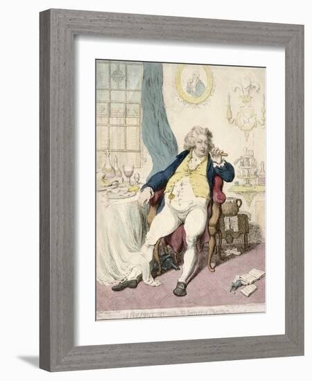 A Voluptuary under the Horrors of Digestion, Published by Hannah Humphrey in 1792-James Gillray-Framed Giclee Print