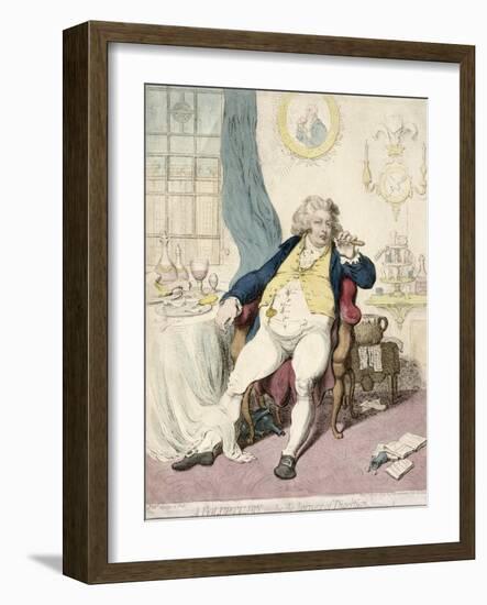 A Voluptuary under the Horrors of Digestion, Published by Hannah Humphrey in 1792-James Gillray-Framed Giclee Print