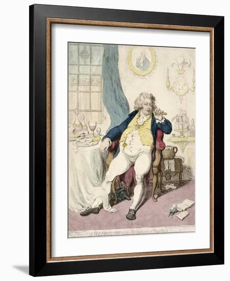 A Voluptuary under the Horrors of Digestion, Published by Hannah Humphrey in 1792-James Gillray-Framed Giclee Print