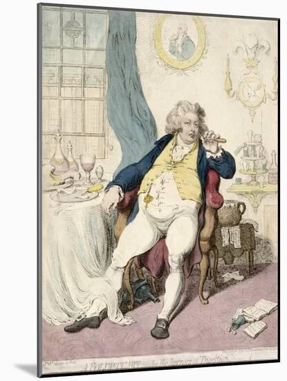 A Voluptuary under the Horrors of Digestion, Published by Hannah Humphrey in 1792-James Gillray-Mounted Giclee Print