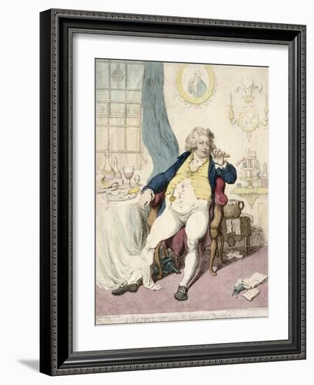 A Voluptuary under the Horrors of Digestion, Published by Hannah Humphrey in 1792-James Gillray-Framed Giclee Print