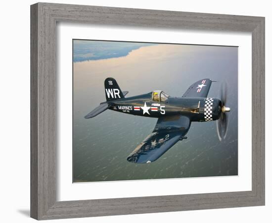 A Vought F4U-5 Corsair in Flight-Stocktrek Images-Framed Photographic Print