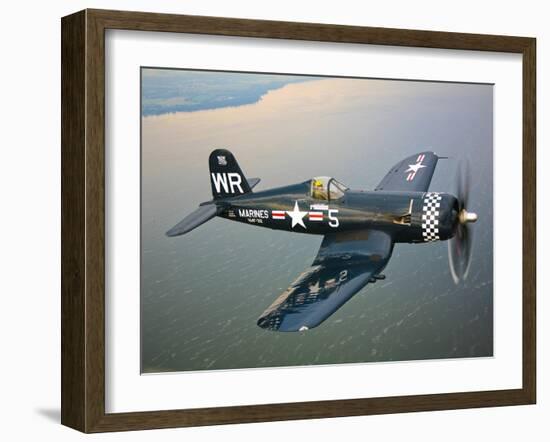 A Vought F4U-5 Corsair in Flight-Stocktrek Images-Framed Photographic Print