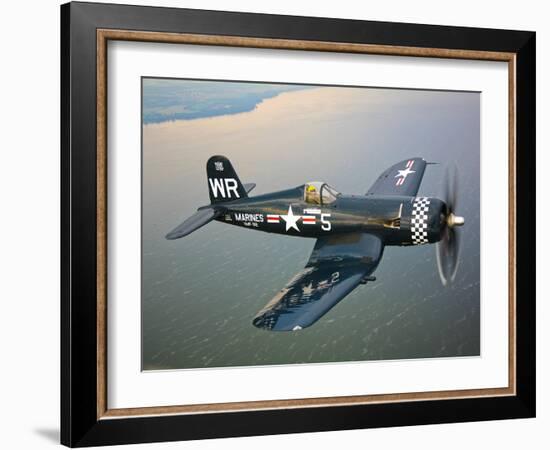 A Vought F4U-5 Corsair in Flight-Stocktrek Images-Framed Photographic Print