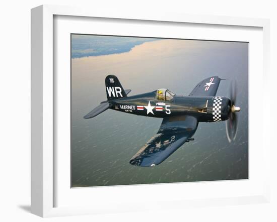 A Vought F4U-5 Corsair in Flight-Stocktrek Images-Framed Photographic Print