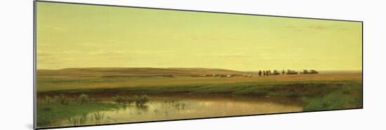 A Wagon Train on the Plains-Thomas Worthington Whittredge-Mounted Giclee Print