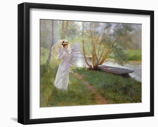 A Walk by the River, 1890-Pierre Andre Brouillet-Framed Giclee Print