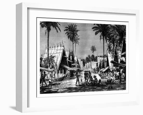 A Walk in the Arou Islands, Indonesia, 19th Century-J Moynet-Framed Giclee Print