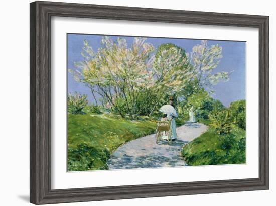 A Walk in the Park-Childe Hassam-Framed Giclee Print