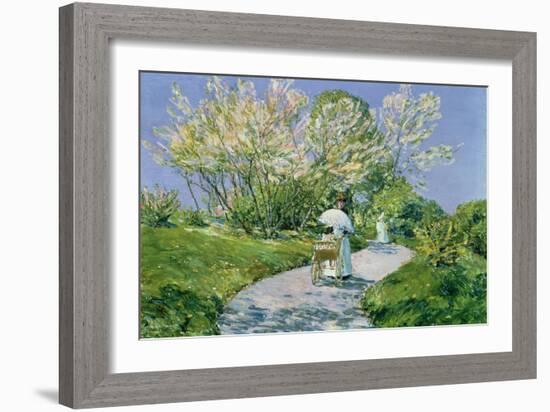 A Walk in the Park-Childe Hassam-Framed Giclee Print