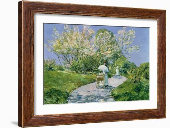 A Walk in the Park-Childe Hassam-Framed Giclee Print