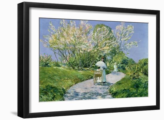 A Walk in the Park-Childe Hassam-Framed Giclee Print