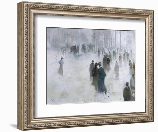 A Walk in the Snow-Lucien Frank-Framed Giclee Print