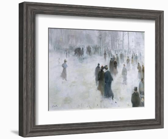 A Walk in the Snow-Lucien Frank-Framed Giclee Print