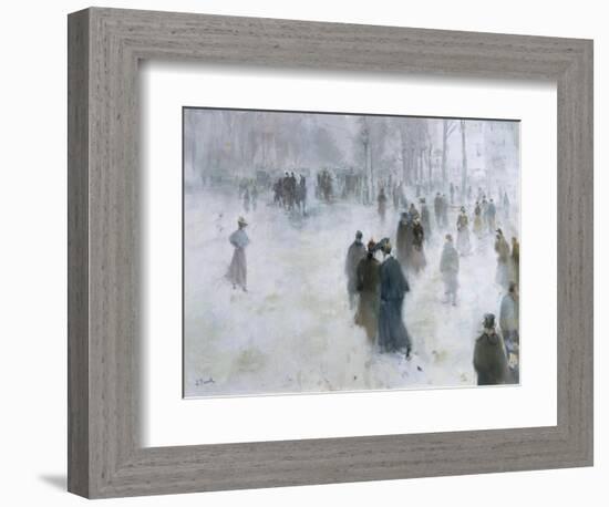 A Walk in the Snow-Lucien Frank-Framed Giclee Print